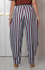 Pantalón globo a rayas