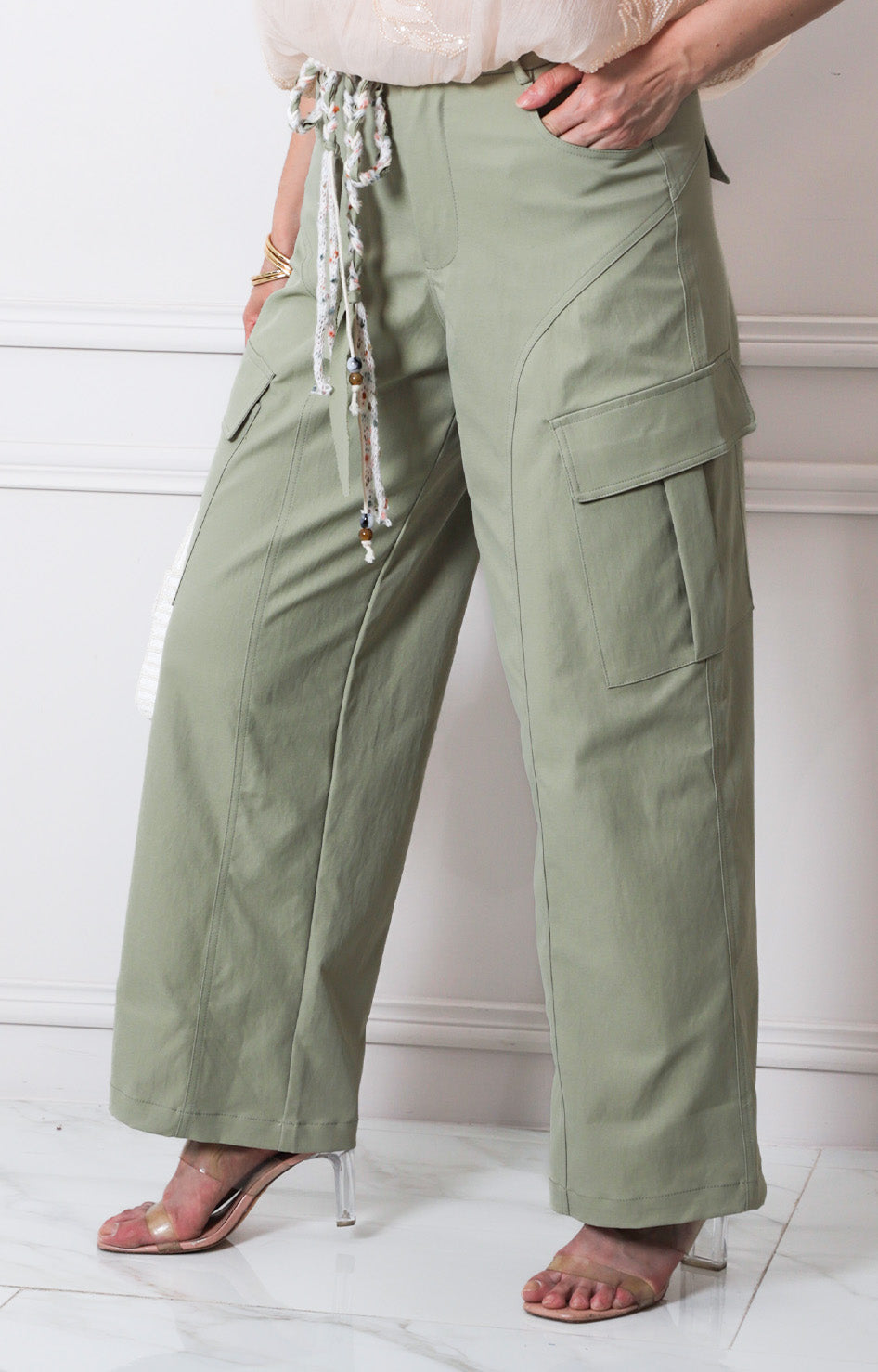 Pantalòn verde con lazo - PANTALON REGULAR Boutiquemirel 