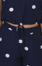 Conjunto azul polka dots