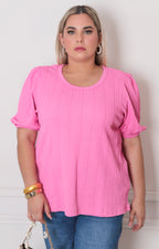 Blusa rosa texturizada - BLUSAS CURVY Boutiquemirel 