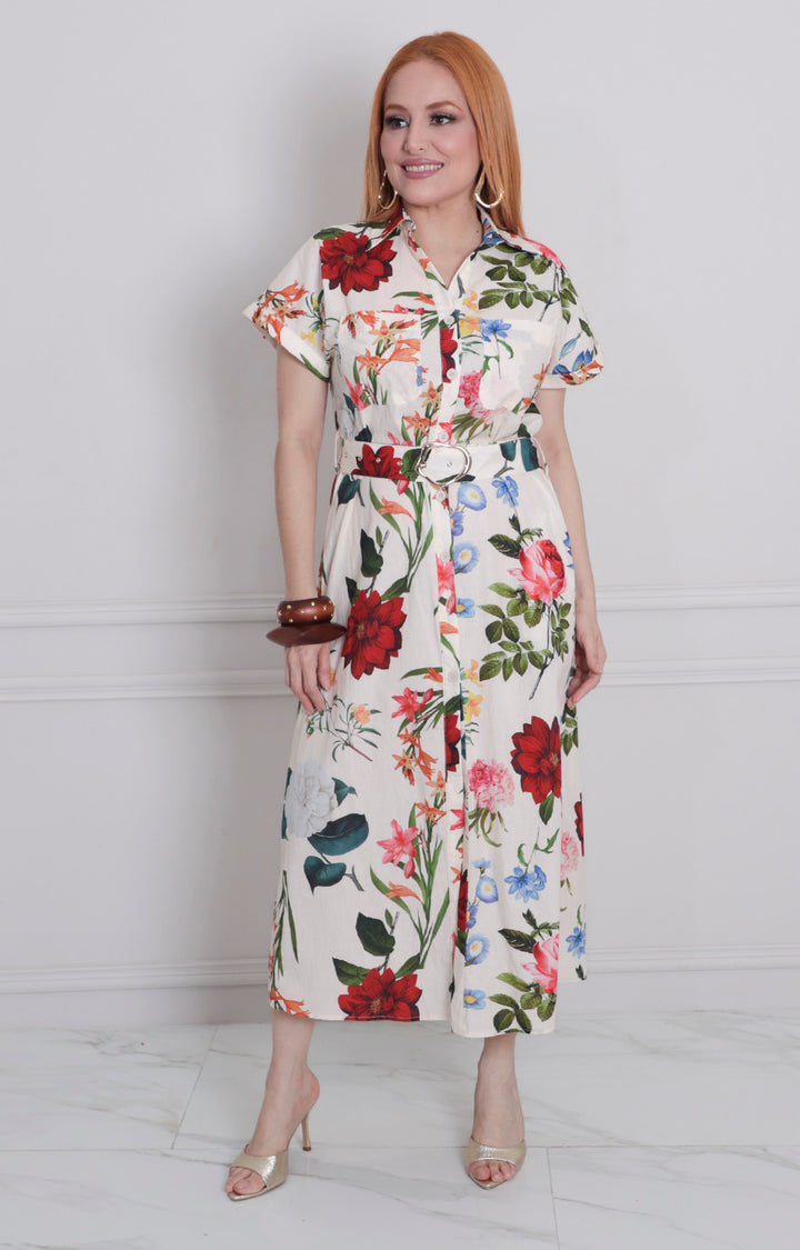 Vestido estampado con cinturón - VESTIDO CORTO REGULAR Boutiquemirel 