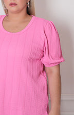 Blusa rosa texturizada - BLUSAS CURVY Boutiquemirel 