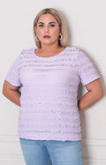 Blusa lila con textura - BLUSAS CURVY Boutiquemirel 