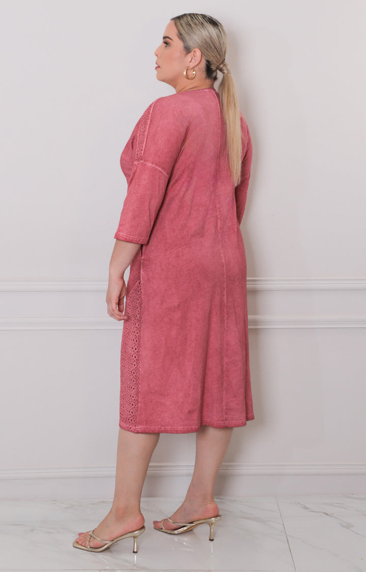 Vestido liso con flor - VESTIDO LARGO CURVY Boutiquemirel 