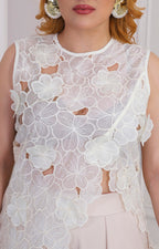Blusa estampada asimétrica