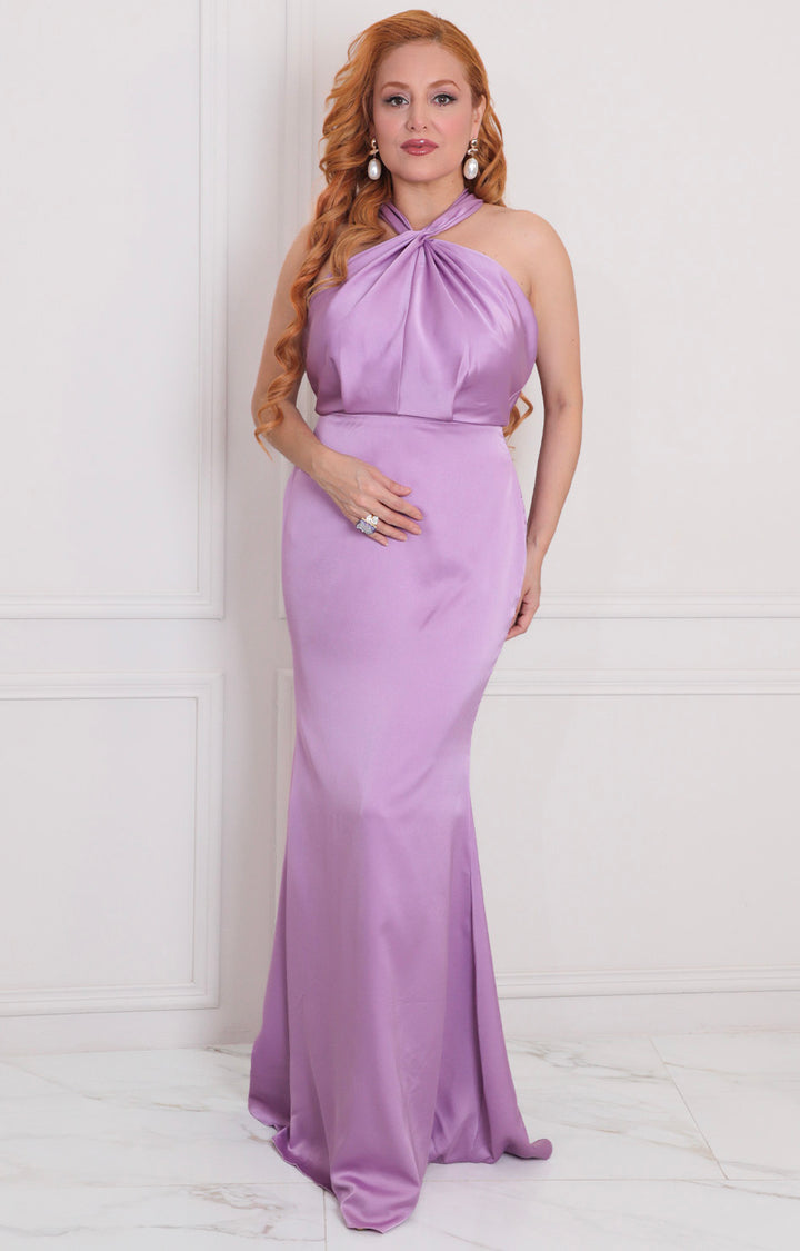 Vestido lila halter - VESTIDO LARGO REGULAR Boutiquemirel 