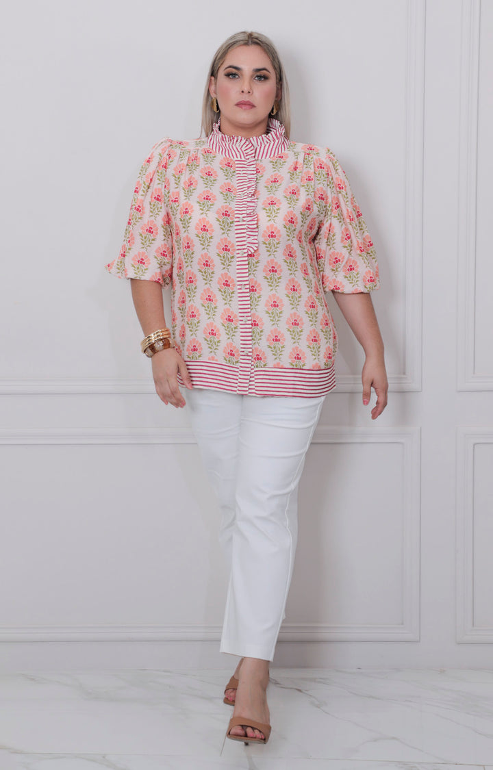 Blusa estampada de flores - BLUSAS CURVY Boutiquemirel 