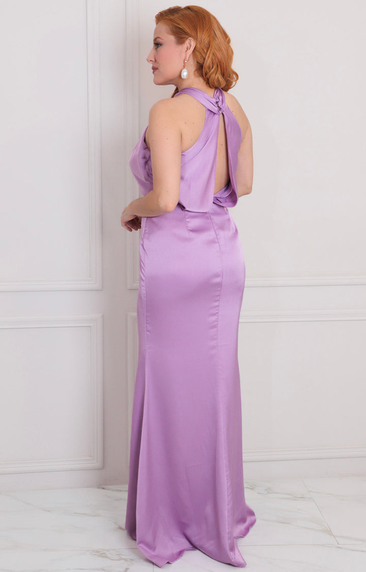 Vestido lila halter - VESTIDO LARGO REGULAR Boutiquemirel 