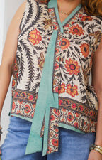 Blusa sin mangas con estampado boho