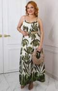 Vestido tropical con cinturón