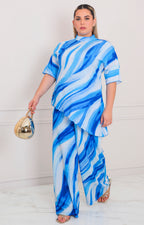Conjunto azul estampado - CONJUNTO CURVY Boutiquemirel 