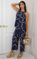 Conjunto azul marino estampado