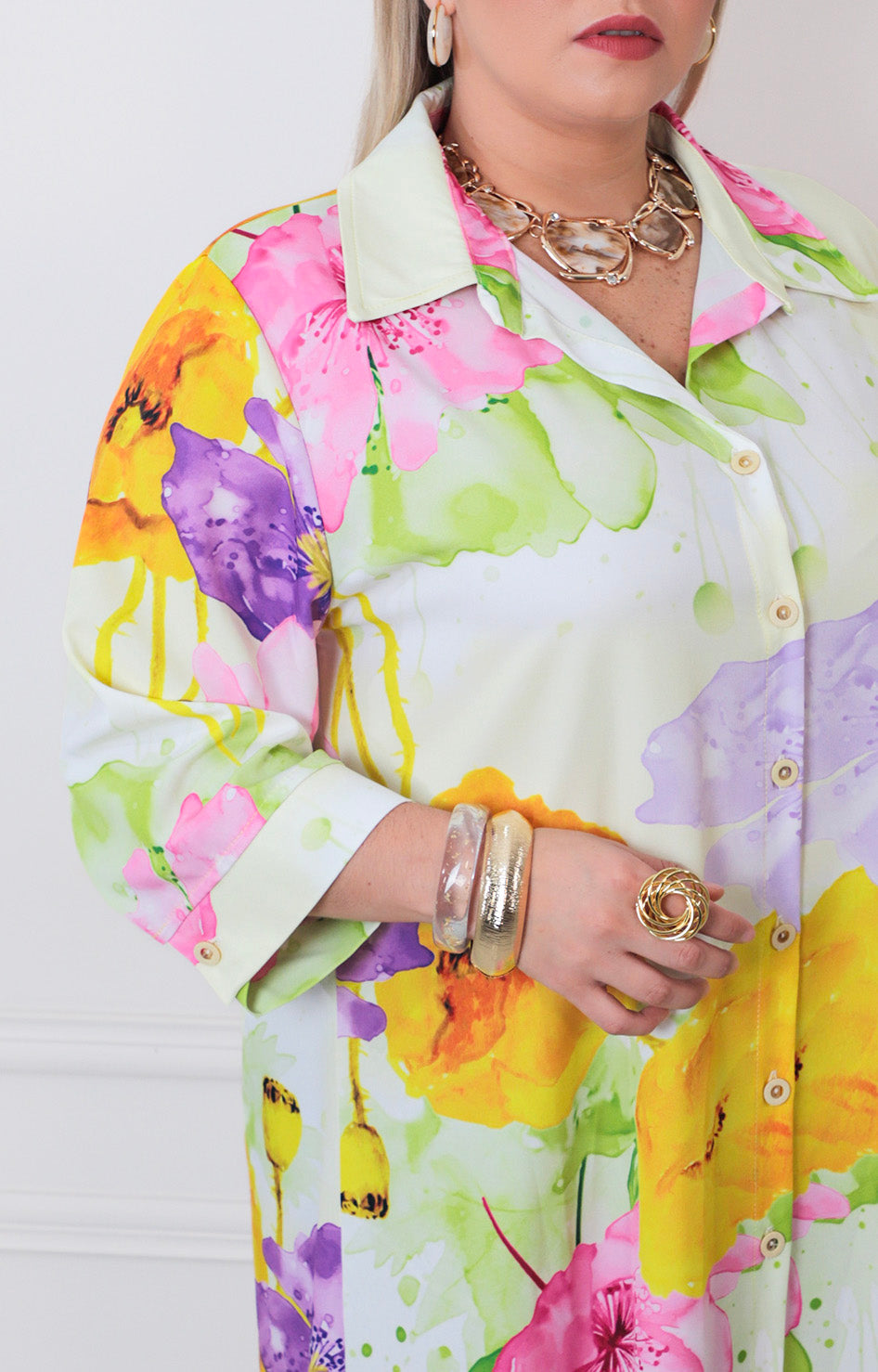 Vestido estampado con botones - VESTIDO LARGO CURVY Boutiquemirel 