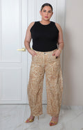 Pantalón ancho estampado animal print