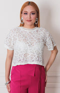 Blusa blanca con lentejuela - BLUSAS REGULAR Boutiquemirel 