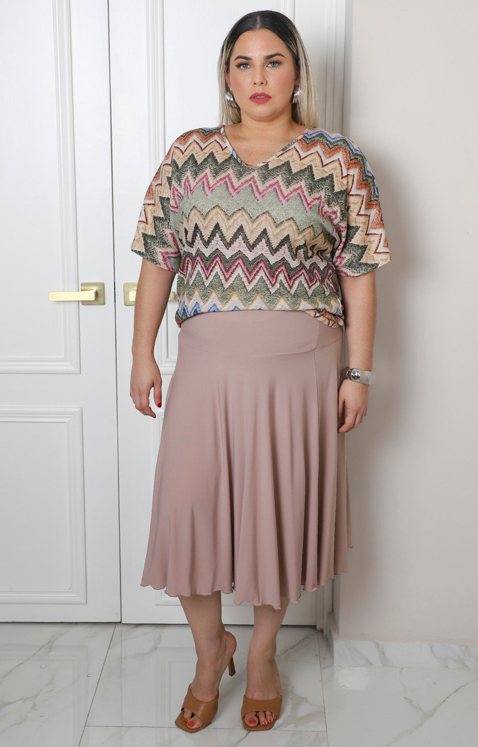 Blusa con estampado zigzag