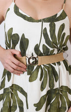 Vestido tropical con cinturón