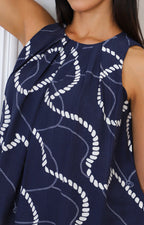 Conjunto azul marino estampado
