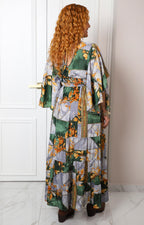 Vestido con escote en V y estampado floral