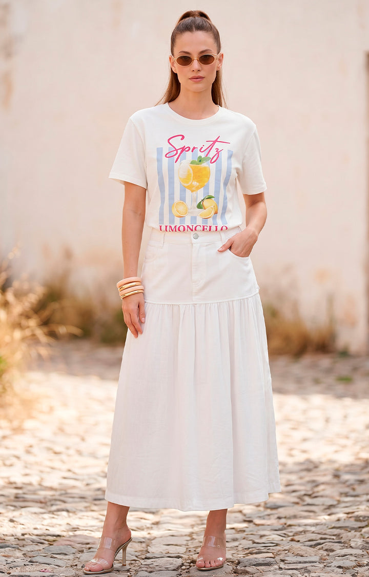 Blusa blanca estampada - BLUSAS REGULAR Boutiquemirel 
