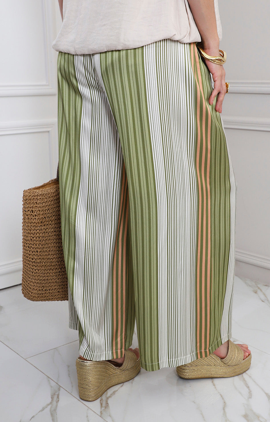Pantalón satinado estampado