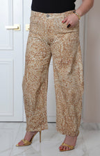 Pantalón ancho estampado animal print