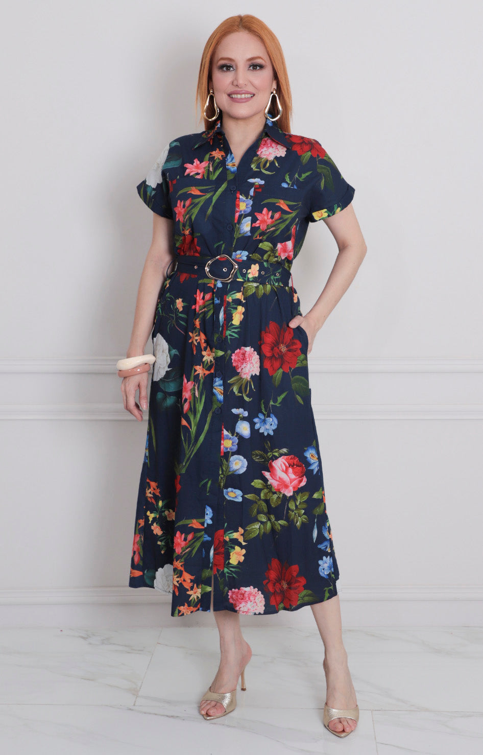 Vestido estampado con cinturón - VESTIDO CORTO REGULAR Boutiquemirel 