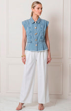 Blusa de mezclilla con botones dorados - BLUSAS REGULAR Boutiquemirel 