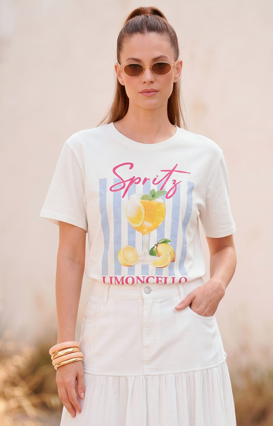 Blusa blanca estampada - BLUSAS REGULAR Boutiquemirel 