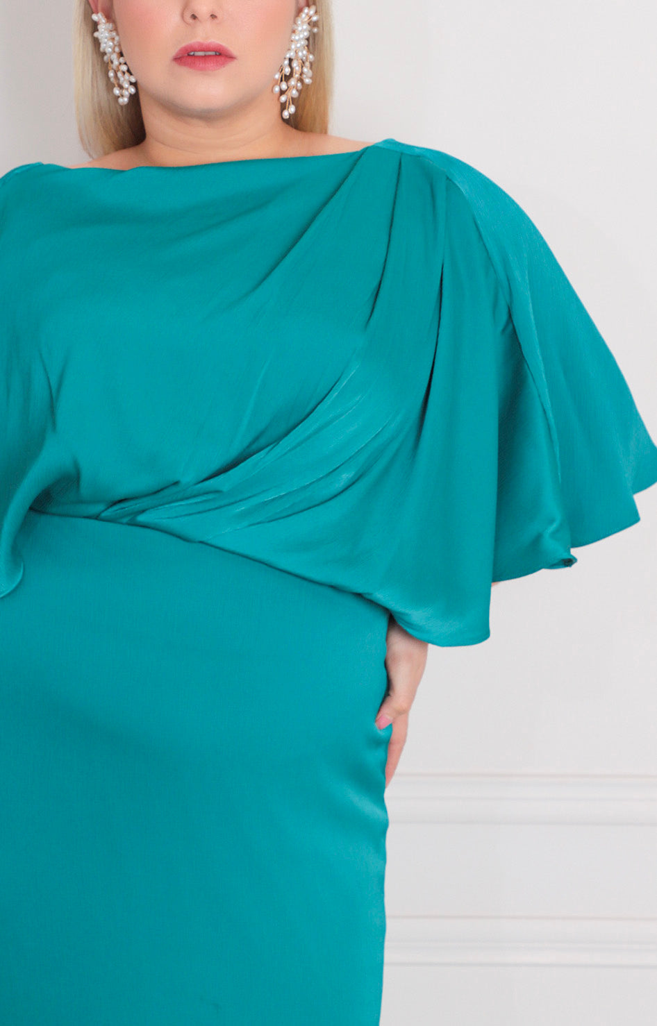 Vestido verde con volante - VESTIDO LARGO CURVY Boutiquemirel 