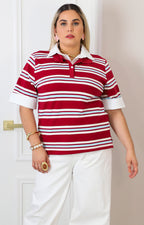 Blusa tipo polo a rayas