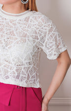 Blusa blanca con lentejuela - BLUSAS REGULAR Boutiquemirel 