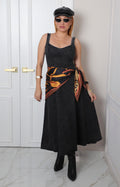 Vestido midi de mezclilla escote corazón