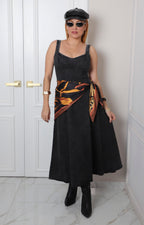 Vestido midi de mezclilla escote corazón
