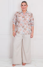 Blusa estampada con botones de flores - BLUSAS CURVY Boutiquemirel 