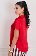 Blusa lisa con mangas