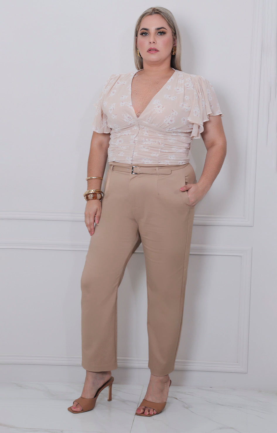 Pantalòn recto con cinturòn - PANTALON CURVY Boutiquemirel 