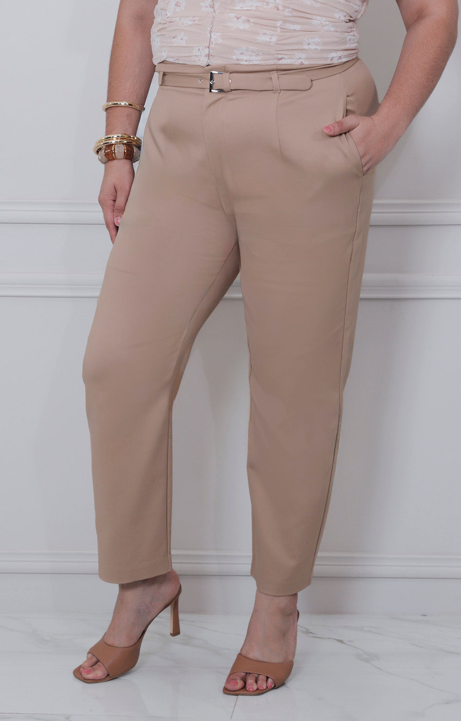 Pantalòn recto con cinturòn - PANTALON CURVY Boutiquemirel 