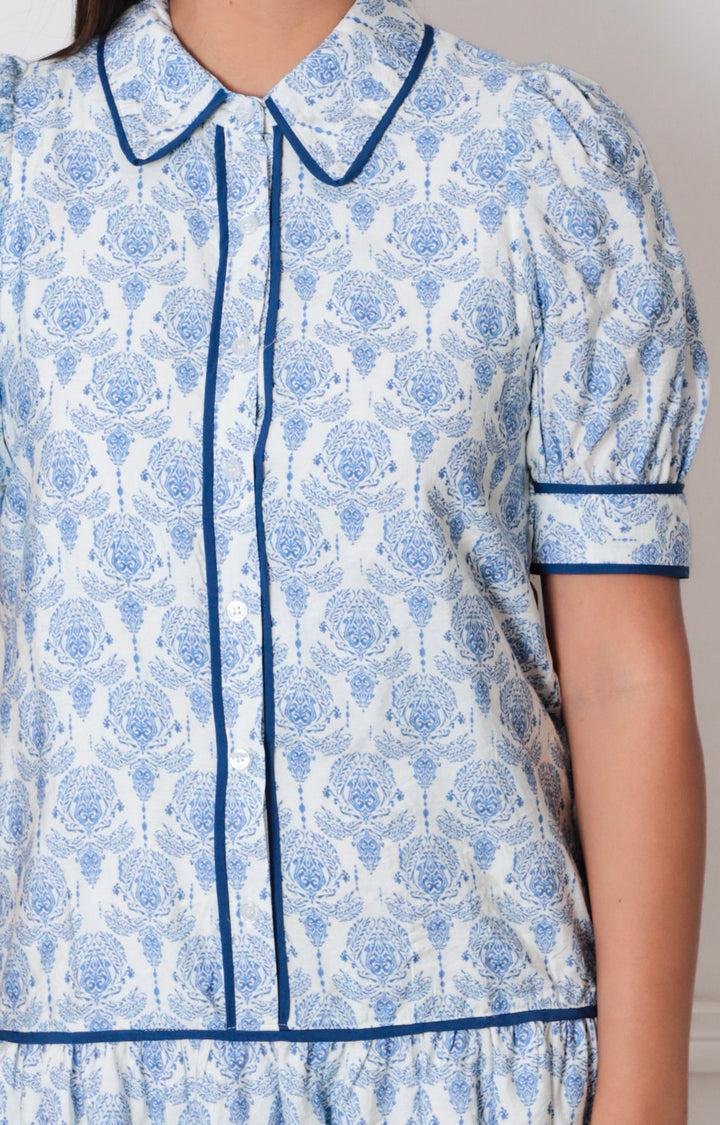 Vestido azul estampado - VESTIDO CORTO REGULAR Boutiquemirel 