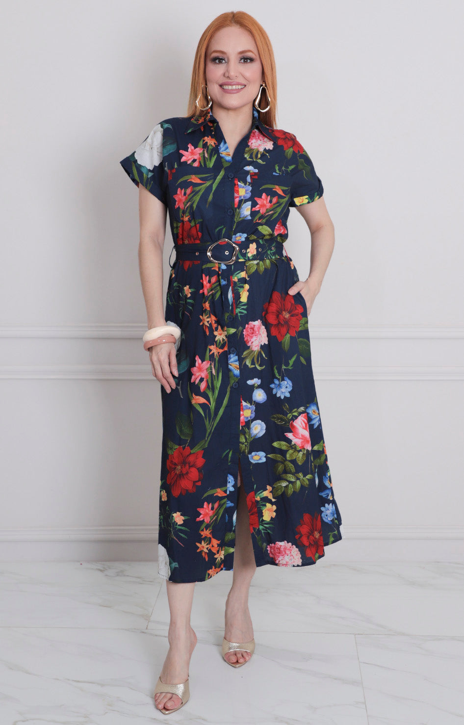 Vestido estampado con cinturón - VESTIDO CORTO REGULAR Boutiquemirel 