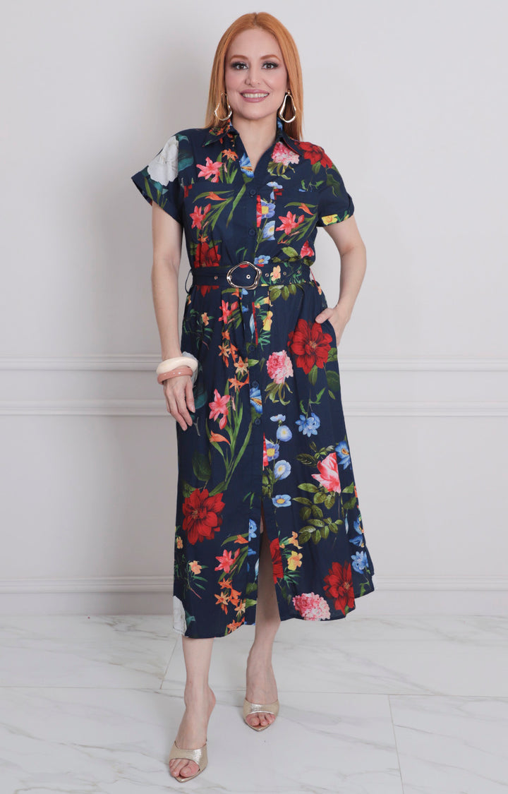 Vestido estampado con cinturón - VESTIDO CORTO REGULAR Boutiquemirel 