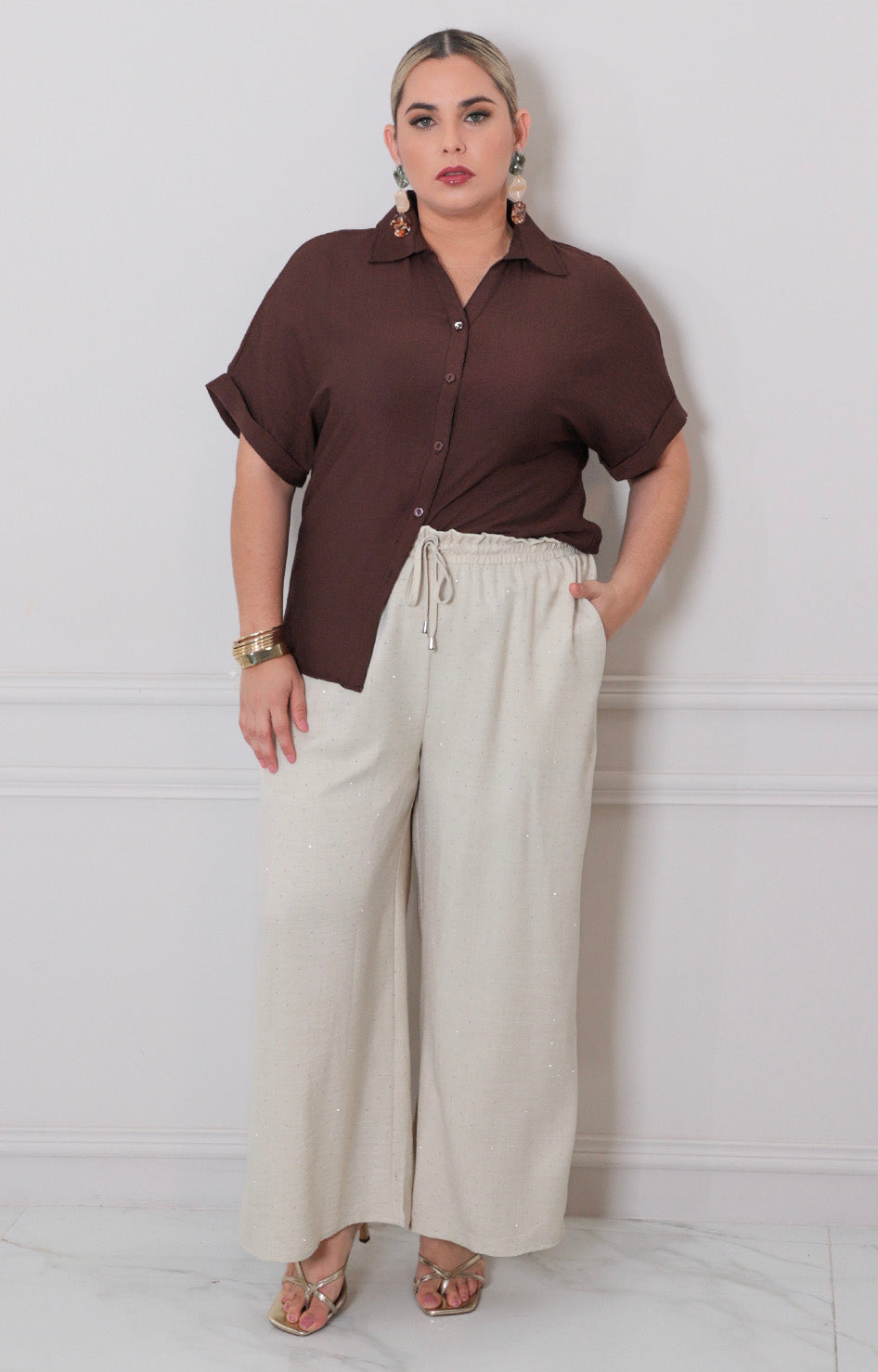 Pantalòn liso con elàstico - PANTALON CURVY Boutiquemirel 