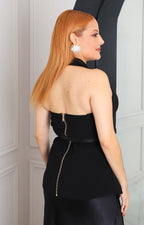 Blusa halter con cinturón