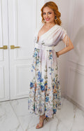 Vestido maxi floral con escote en V