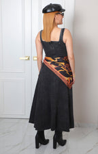 Vestido midi de mezclilla escote corazón