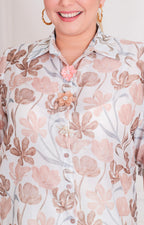 Blusa estampada con botones de flores - BLUSAS CURVY Boutiquemirel 