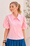 Blusa con manga tipo globo - BLUSAS REGULAR Boutiquemirel 