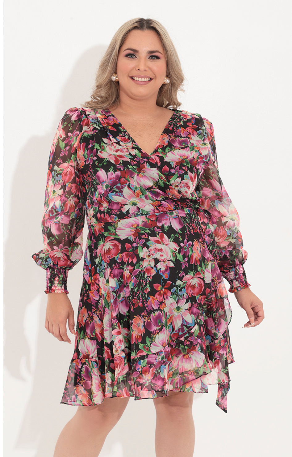 Vestido negro estampado - VESTIDO CORTO CURVY Boutiquemirel 