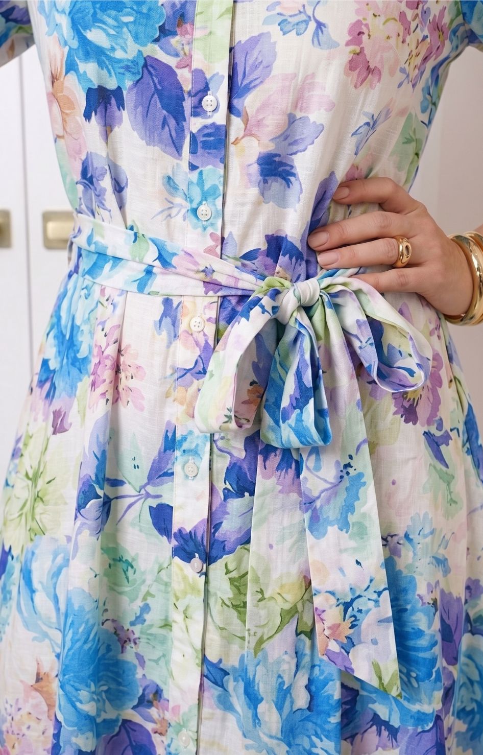 Vestido camisero con estampado floral