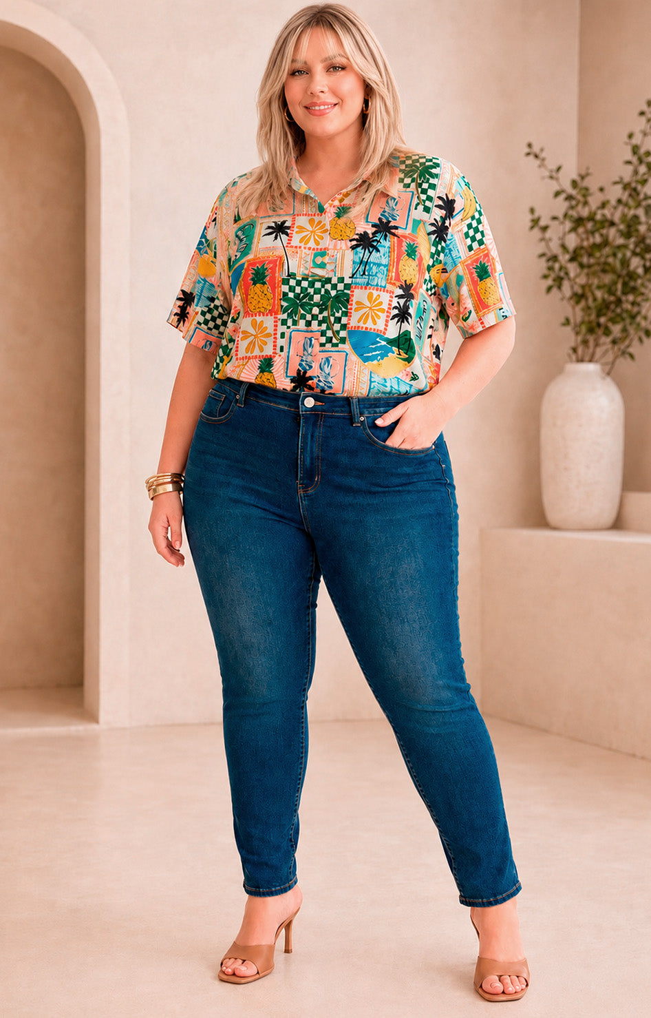 Pantalón de mezclilla con elástico - PANTALON MEZCLILLA CURVY Boutiquemirel 